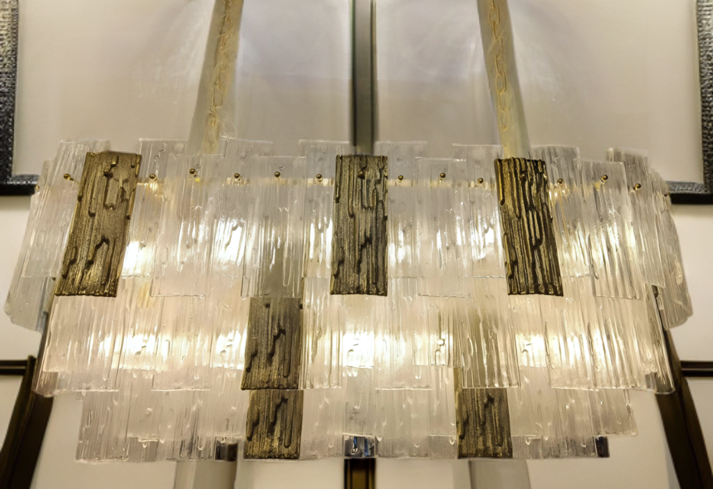 Frozen Gold rectangular Chandelier