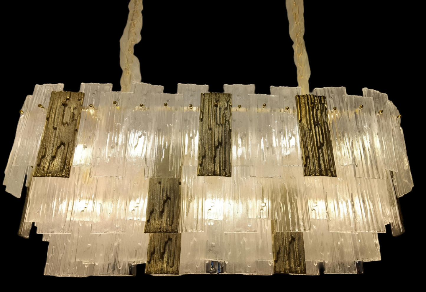 Frozen Gold rectangular Chandelier