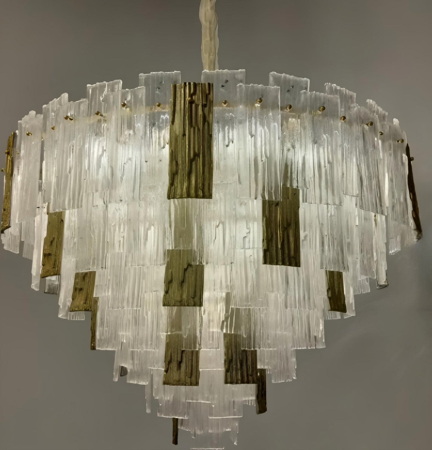 Frozen Gold Round Chandelier