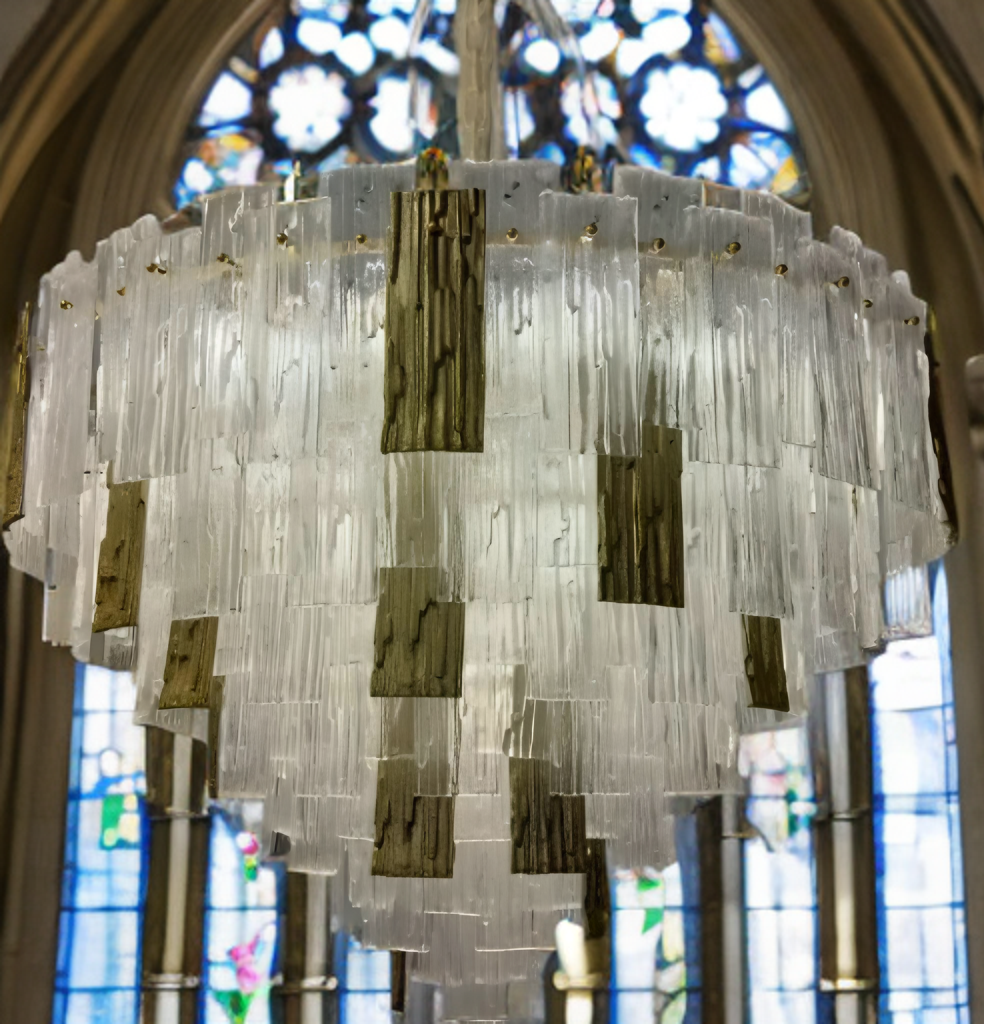 Frozen Gold Round Chandelier