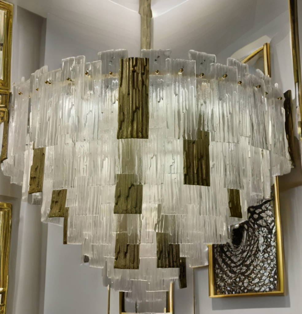 Frozen Gold Round Chandelier
