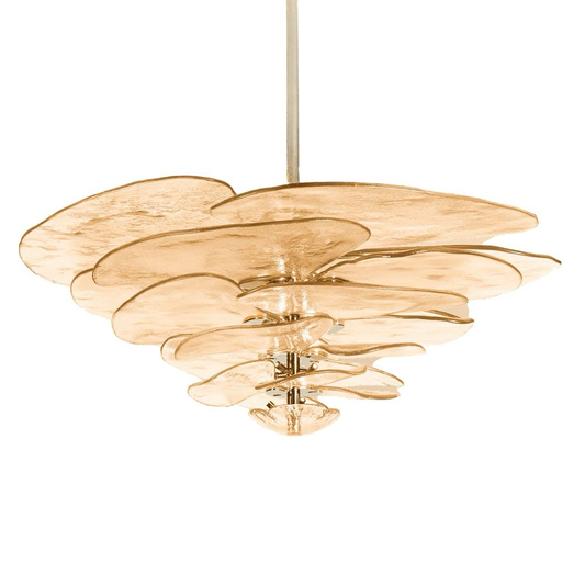 LOTUS - Amber tinted glass chandelier