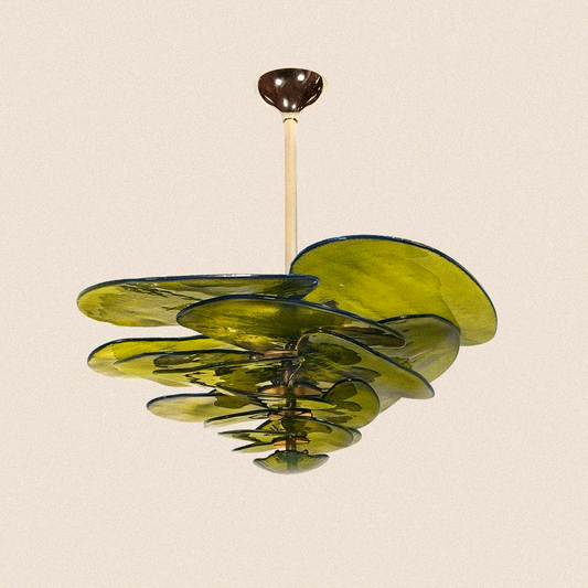 LOTUS - Green tinted glass Chandelier