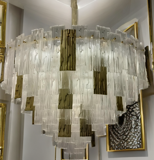 Frozen Gold Round Chandelier
